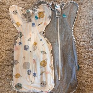Love to dream Swaddle Duo — Space Print & Heather Gray